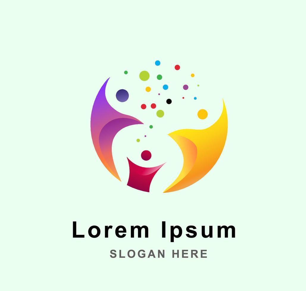 abstract logo diversity and togetherness of social people. Social team logo icon. Social diversity, team work. vector