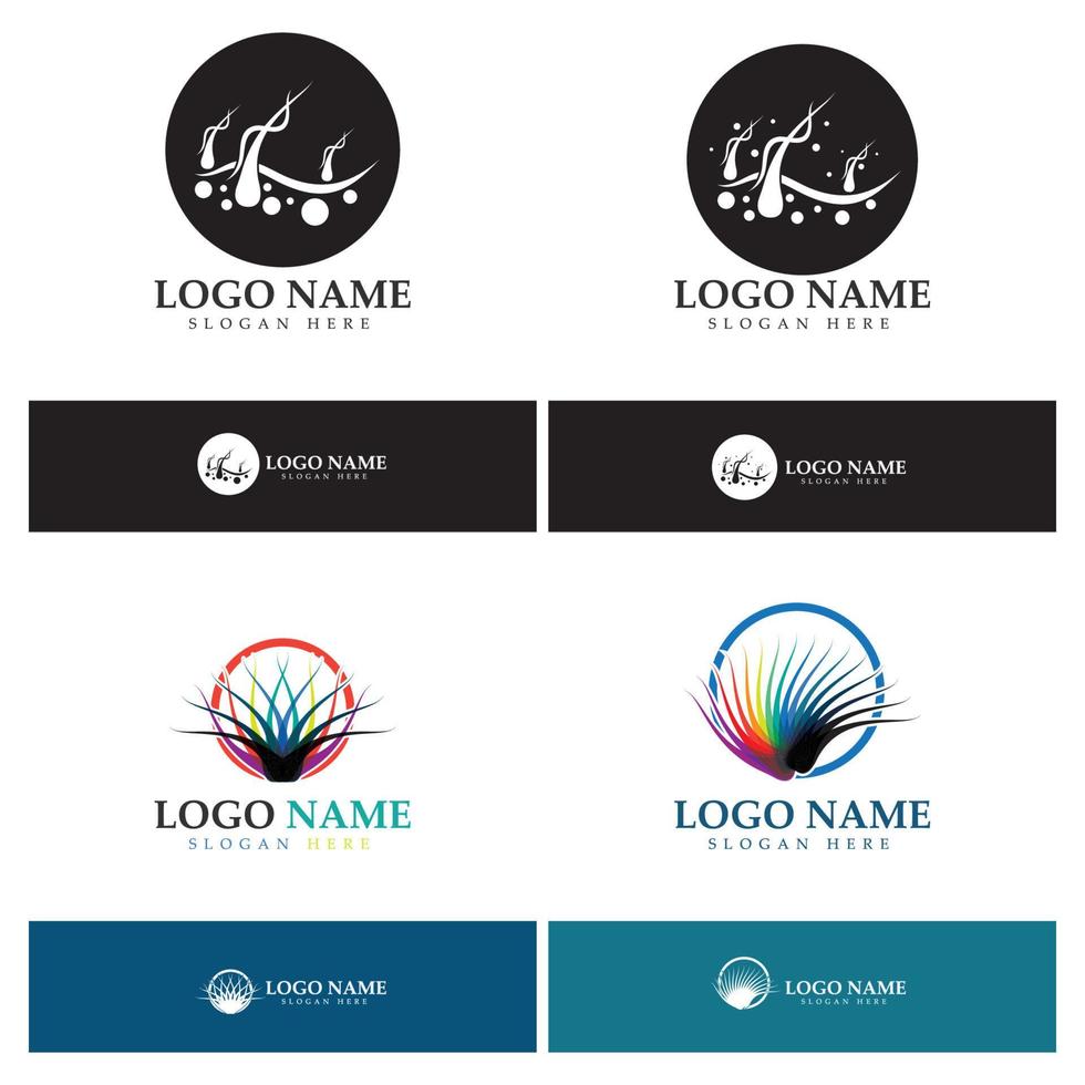 Hair treatment logo hair transplantation logo,removal logo vector image design illustration