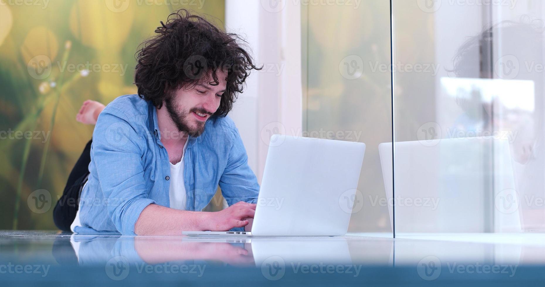 man enjoying relaxing lifestyle photo