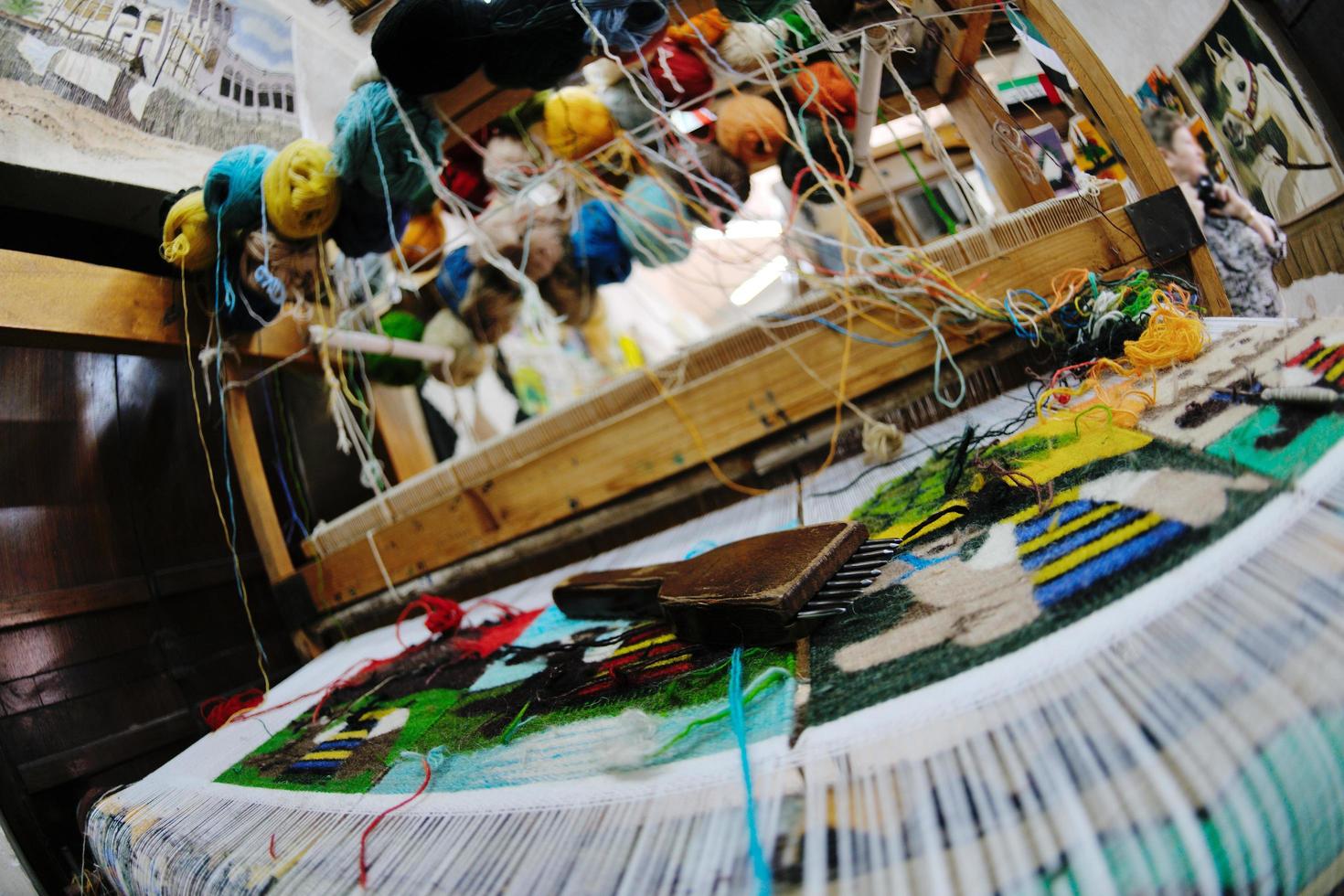 Dubai, 2022 traditional arabic rug production 11295456 Stock Photo at