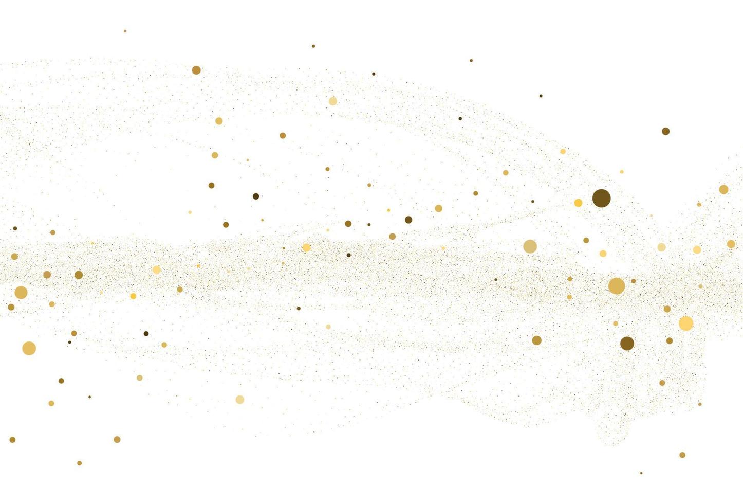 Gold dust, light gold glitter round confetti background. vector