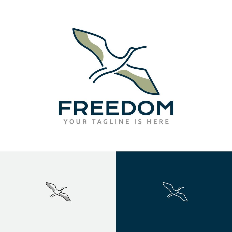 Freedom Flying Stork Bird Wings Sky Logo vector
