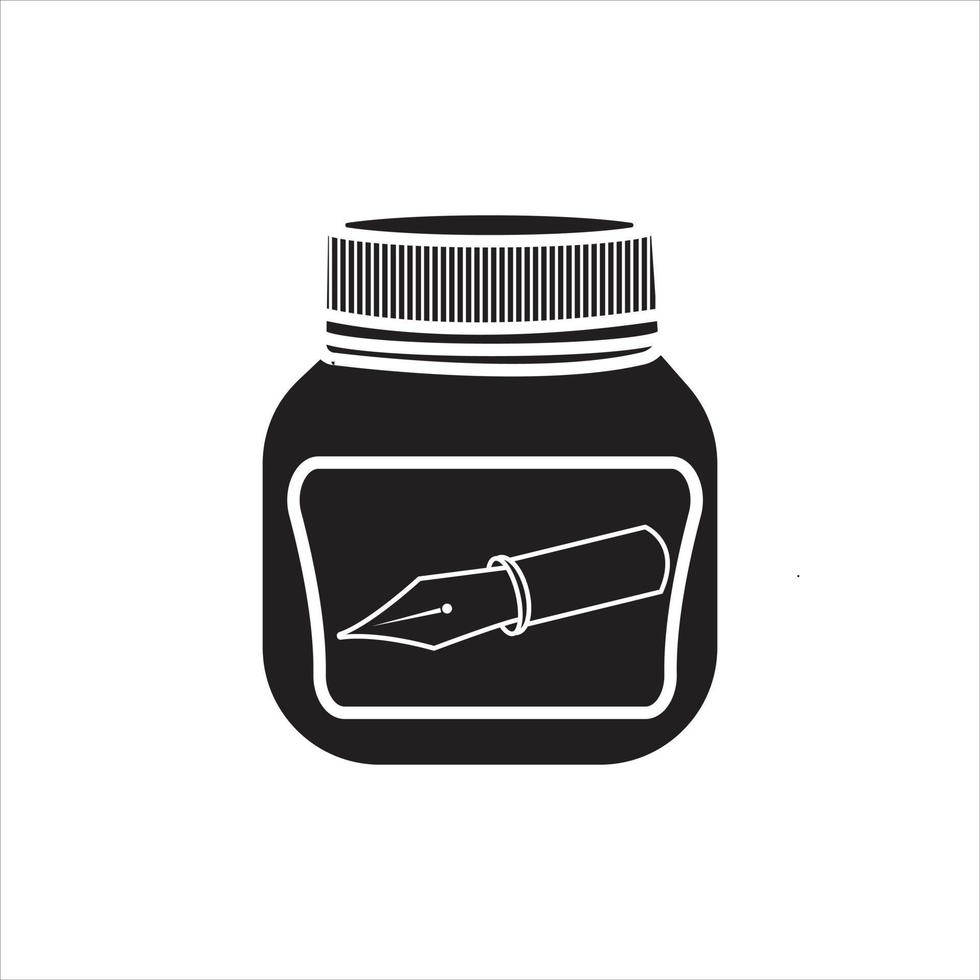 silhouette inkpot vector illustration