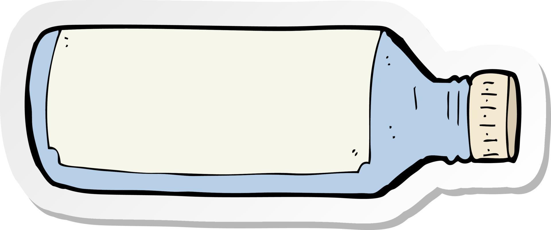 sticker of a cartoon water bottle vector