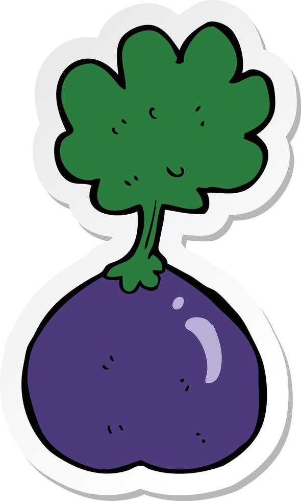 sticker of a cartoon vegetable vector