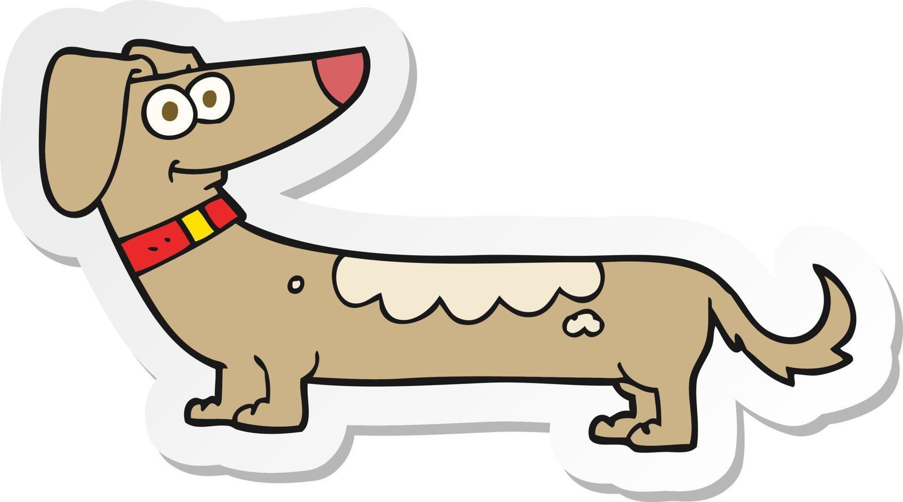 sticker of a cartoon dog vector