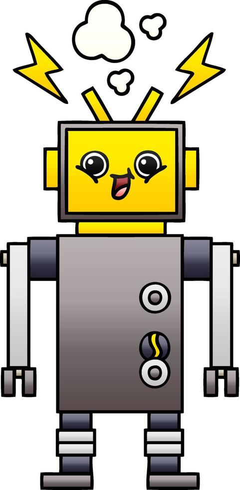 gradient shaded cartoon robot vector