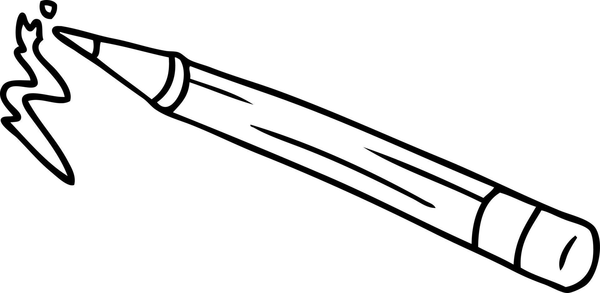 line drawing doodle of a coloured pencil vector