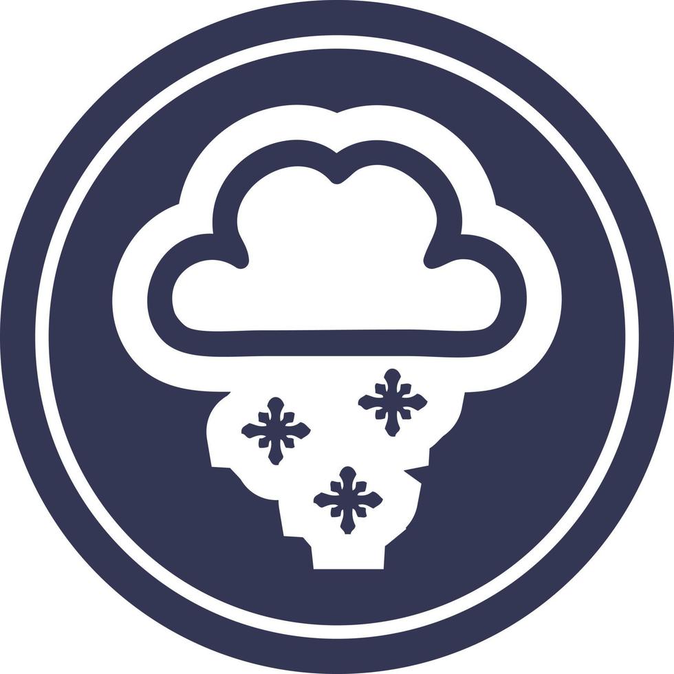 snow cloud circular icon vector