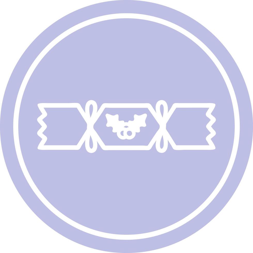 christmas cracker circular icon vector