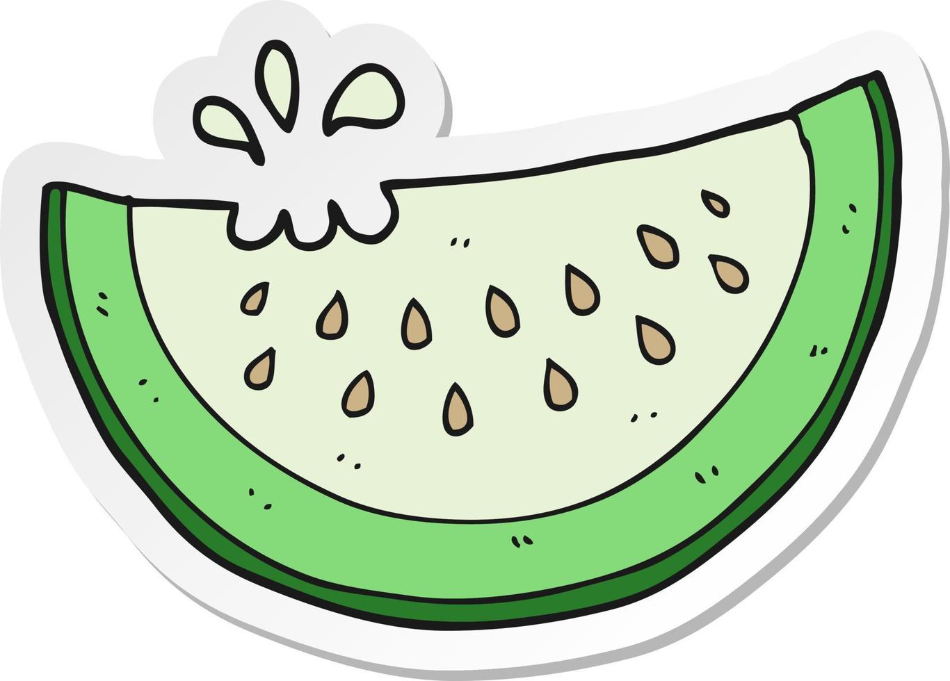 sticker of a cartoon melon slice vector