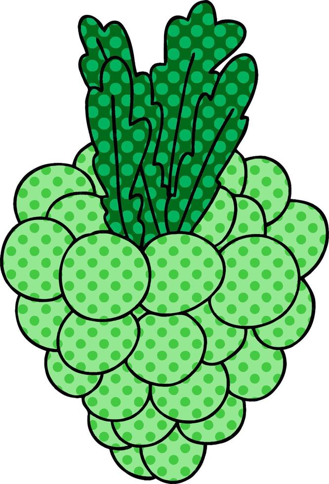 quirky comic book style cartoon bunch of grapes vector