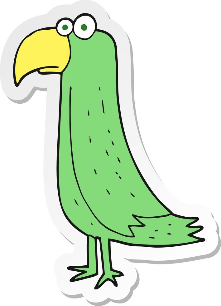sticker of a cartoon parrot vector