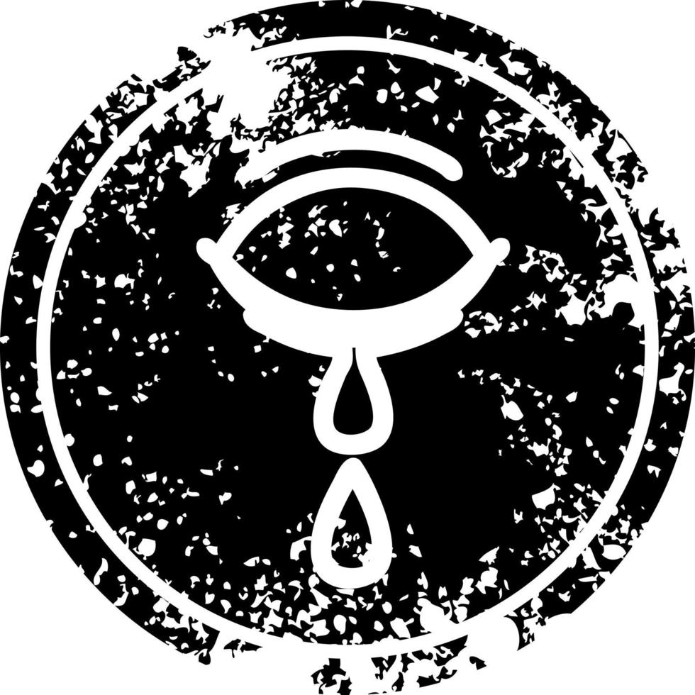 crying eye distressed icon vector