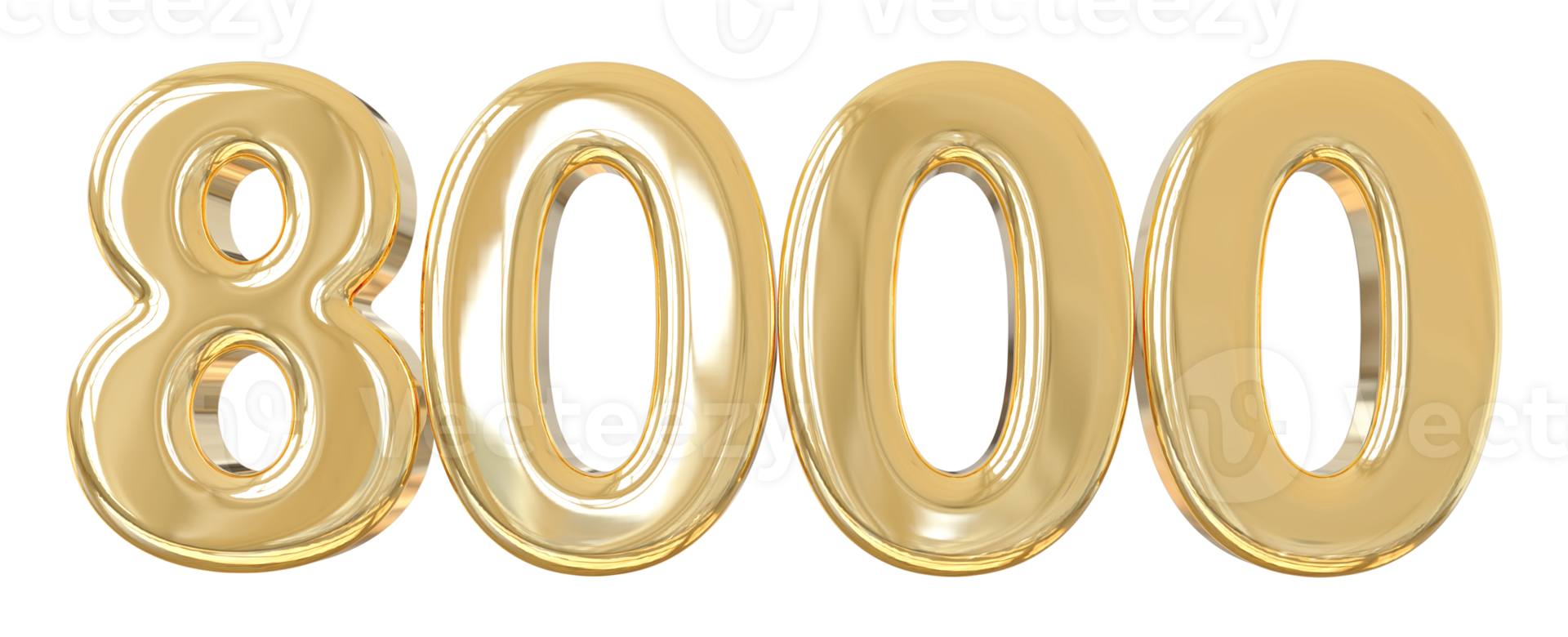 Number 8000 golden png
