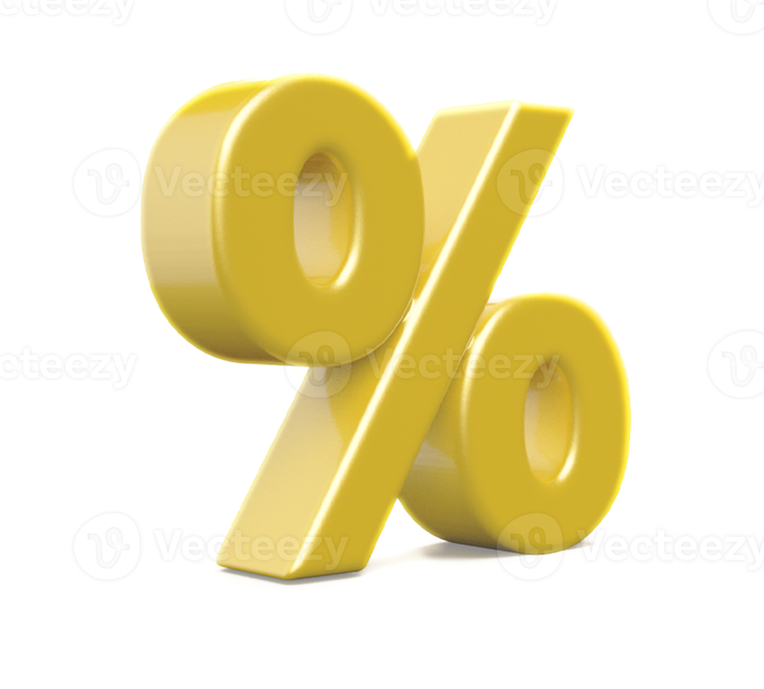 3d gold symbol percent png