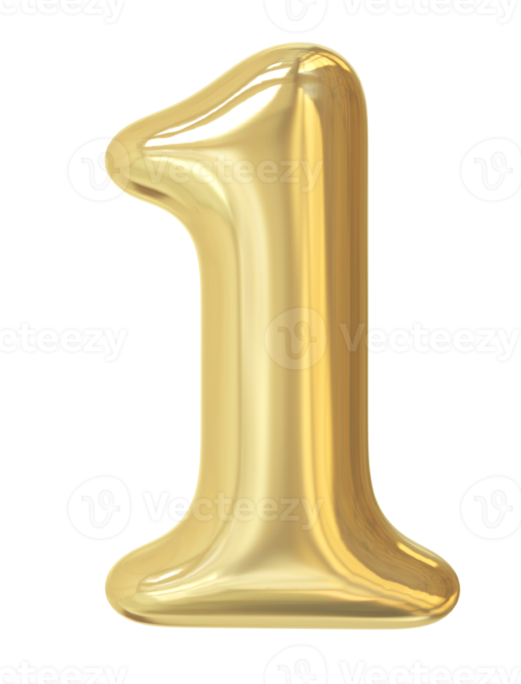 3d gold number 1 11296899 PNG