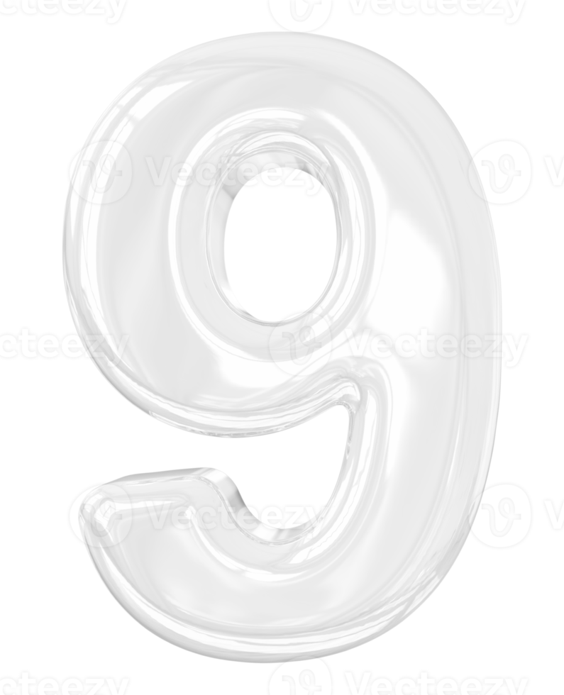 3d silver number 9 png