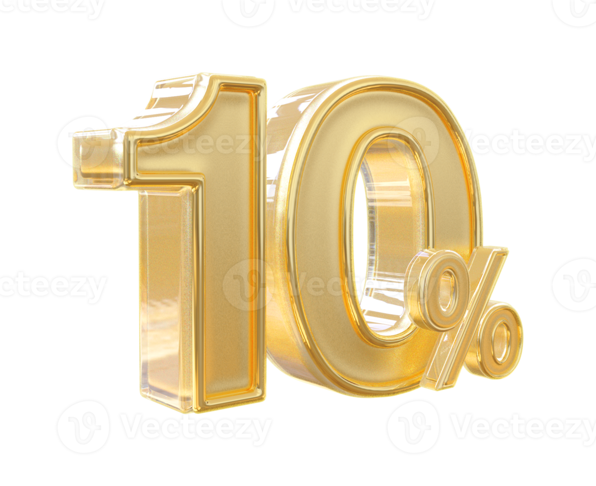 promotion 10 number percent 3d png