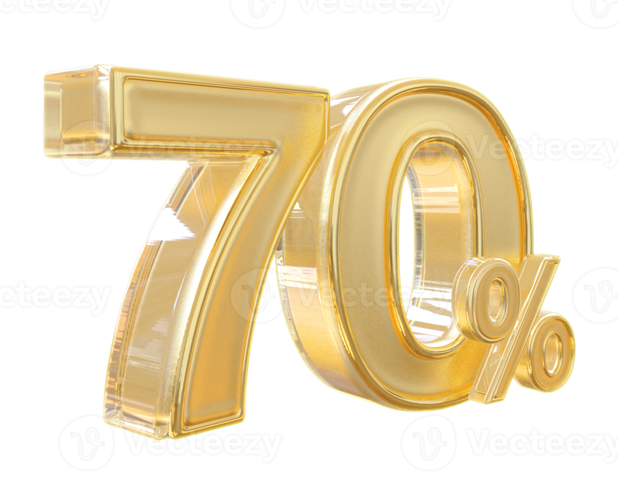 promotion 70 nombre pour cent 3d png