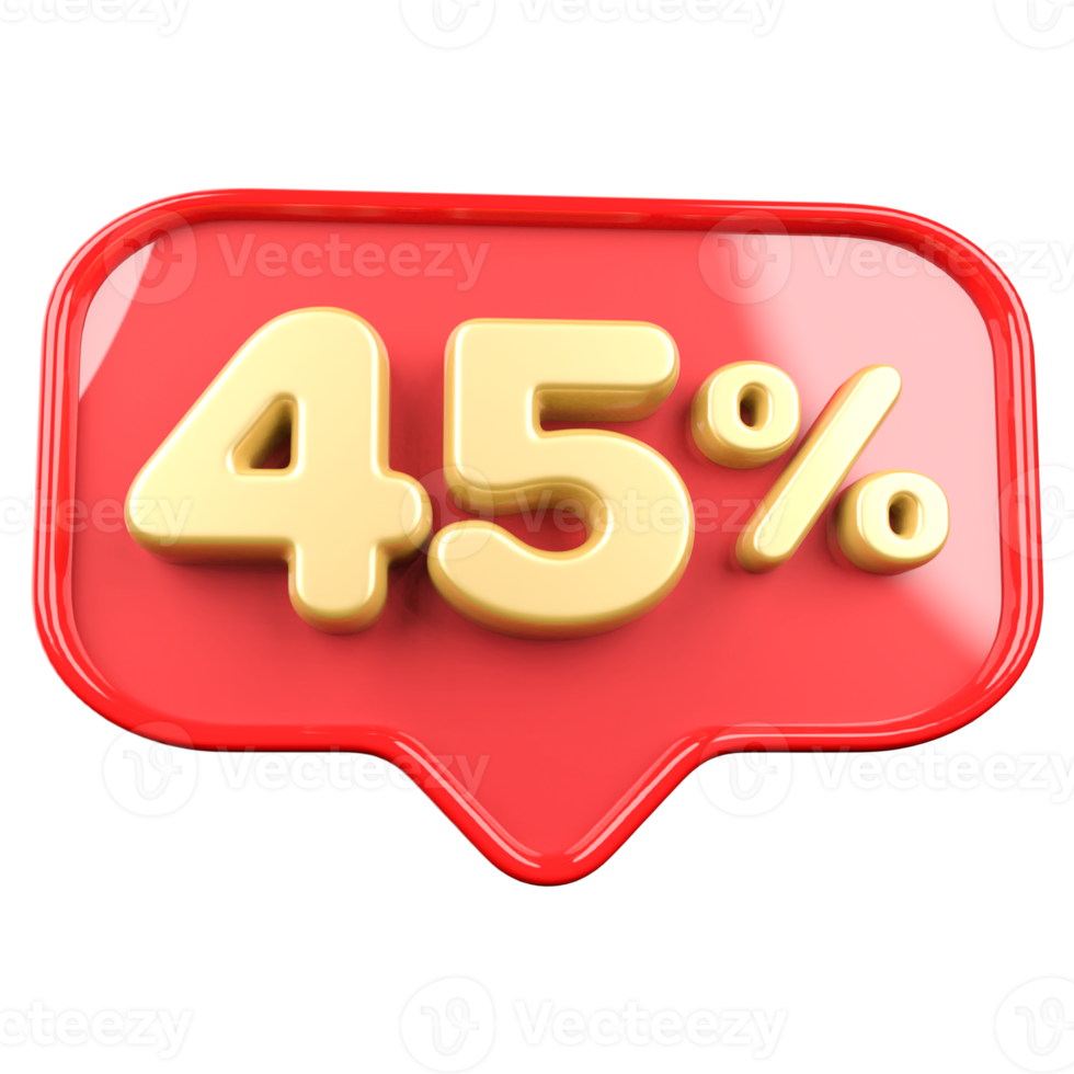numéro d'icône promotion de 45 pour cent png
