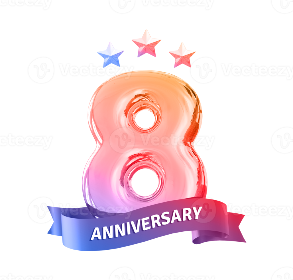 8 years anniversary number png