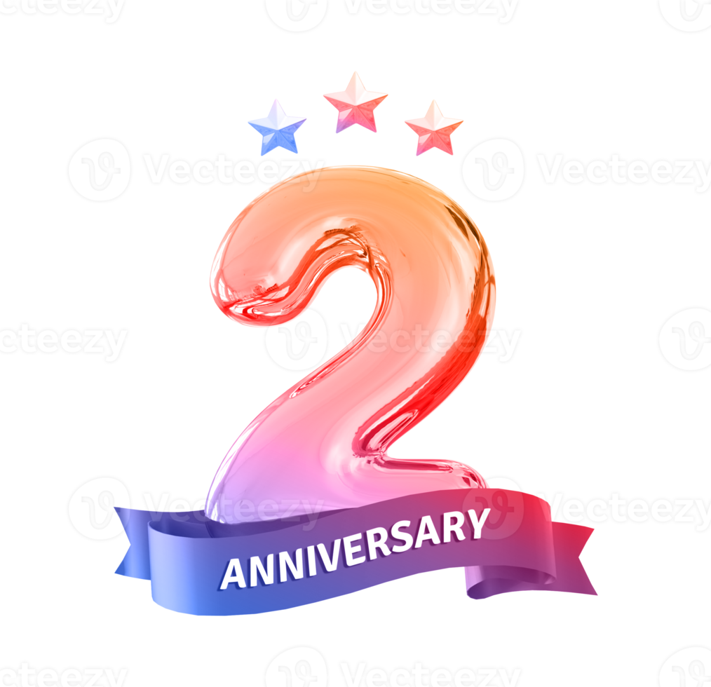 2 years anniversary number png