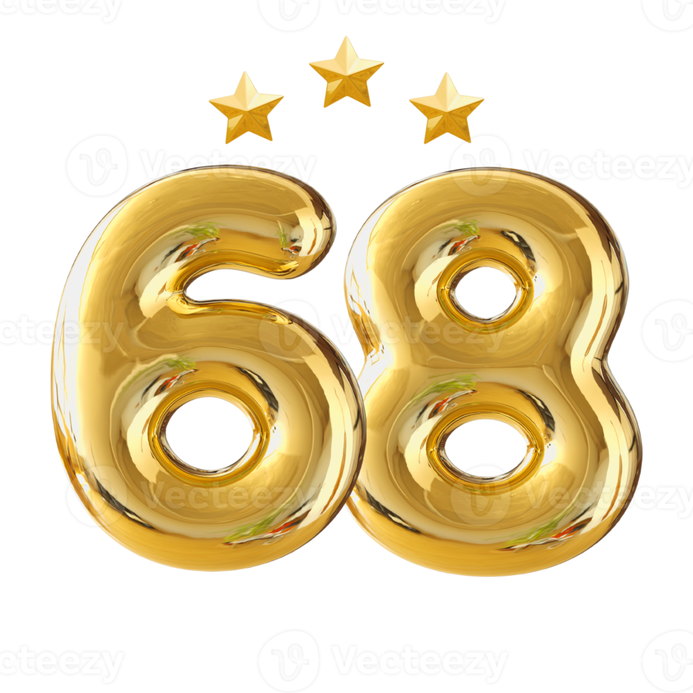 68 years anniversary number png