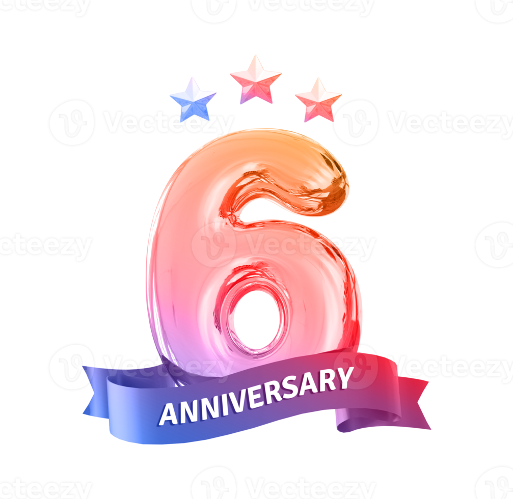 6 years anniversary number png