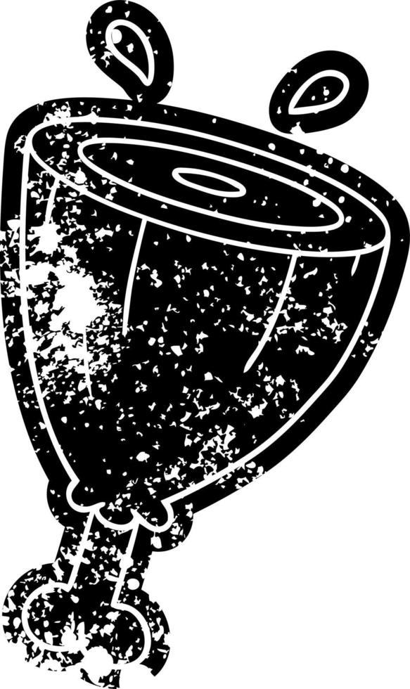 grunge icon drawing of a joint of ham vector