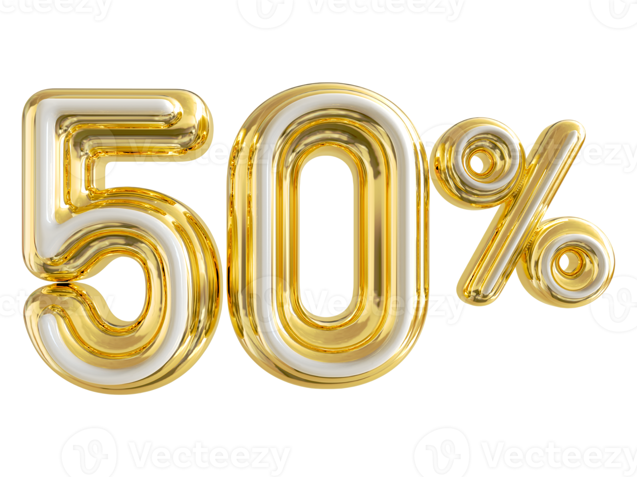 numero 50 per cento d'oro lusso png