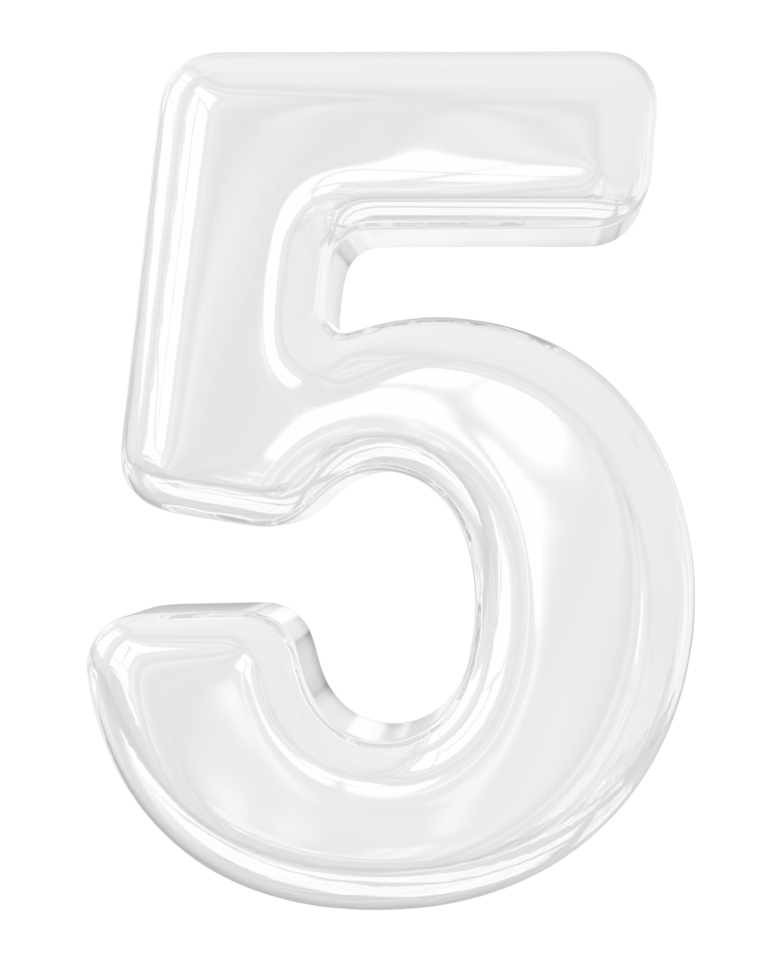 3d silver number 5 11297074 PNG