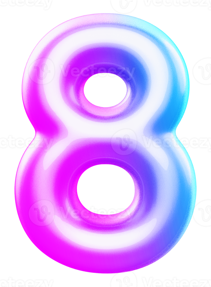 numéro 8 dégradé 3d png