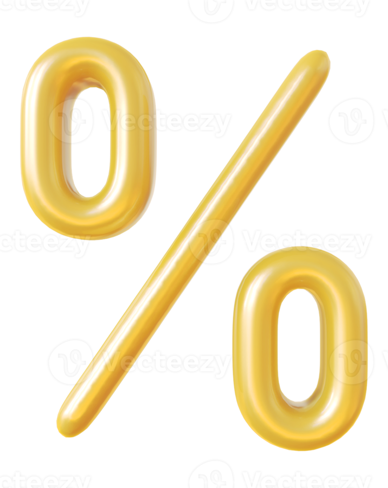 symbol procentsats 3d guld png