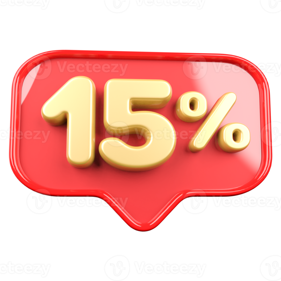 icon number 15 percent promotion png