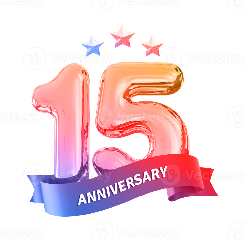 15 anni anniversario numero png