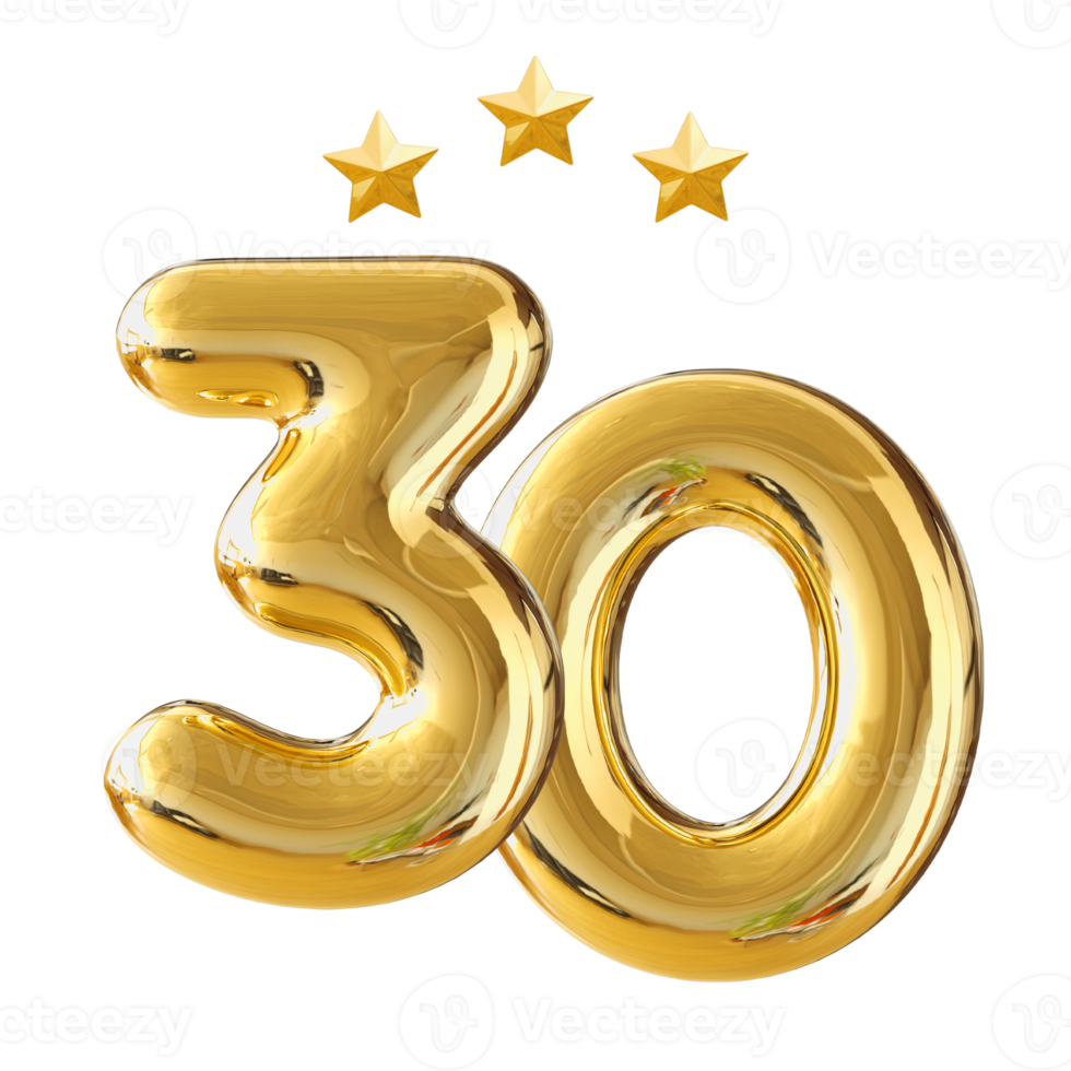 número de aniversário de 30 anos png