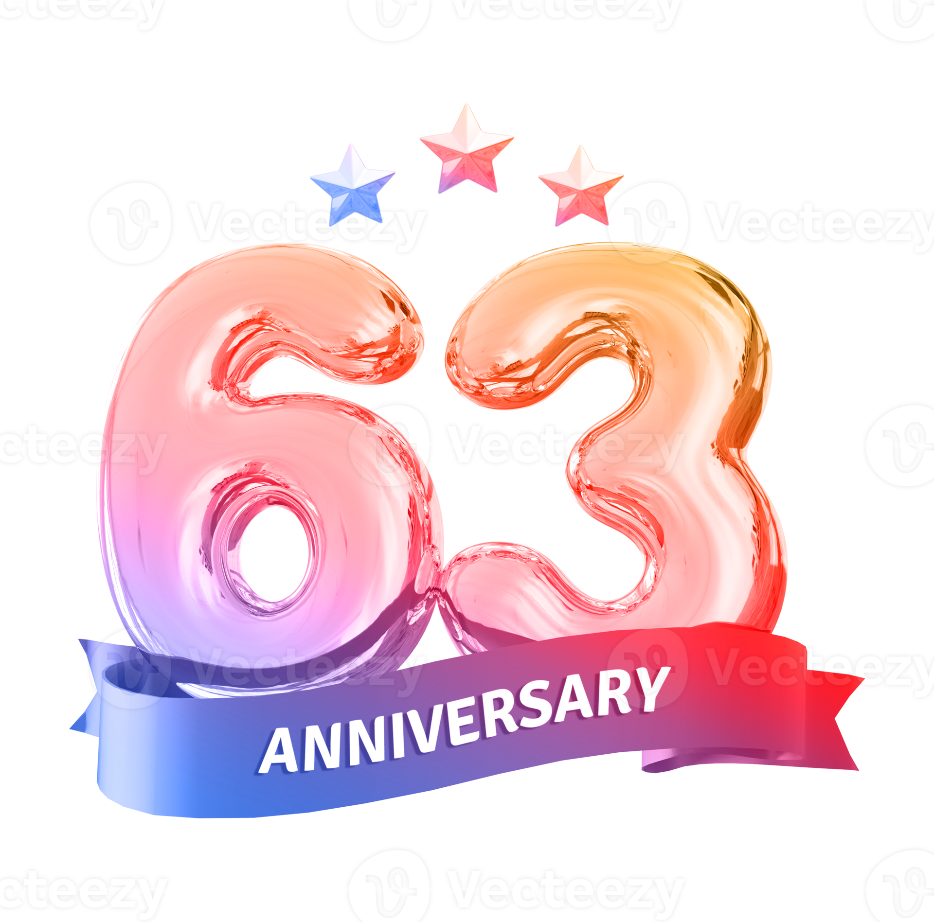 63 Years Anniversary Number 11297135 PNG