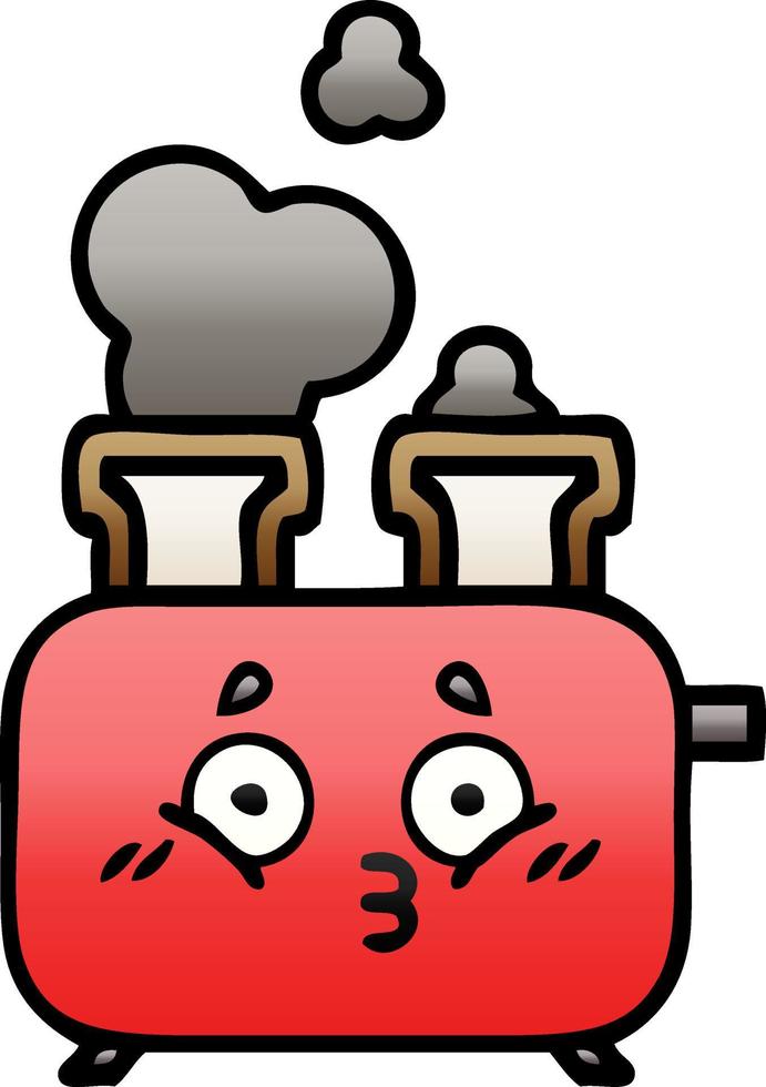 gradient shaded cartoon of a toaster vector