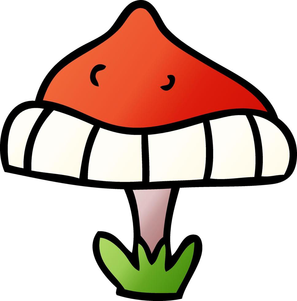 gradient cartoon doodle of a single toadstool vector