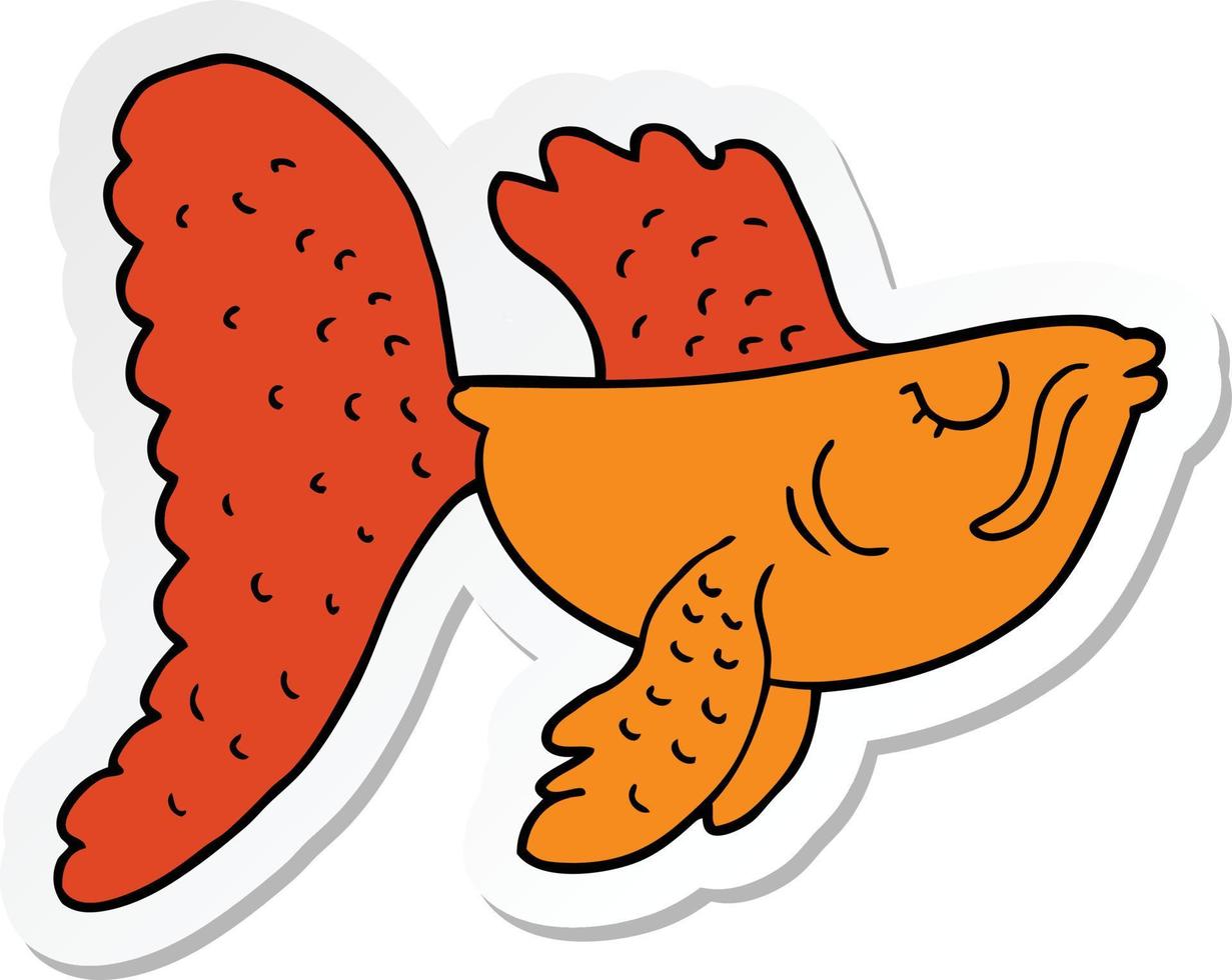 sticker of a cartoon chinese fighting fish vector