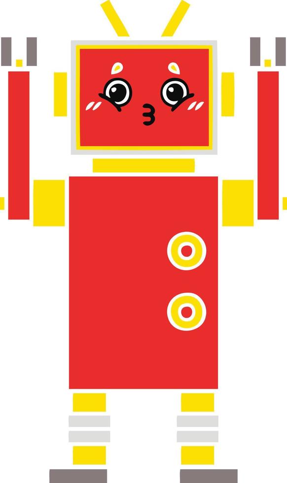 robot de dibujos animados retro de color plano vector