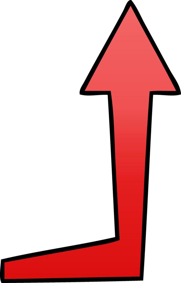 quirky gradient shaded cartoon arrow vector