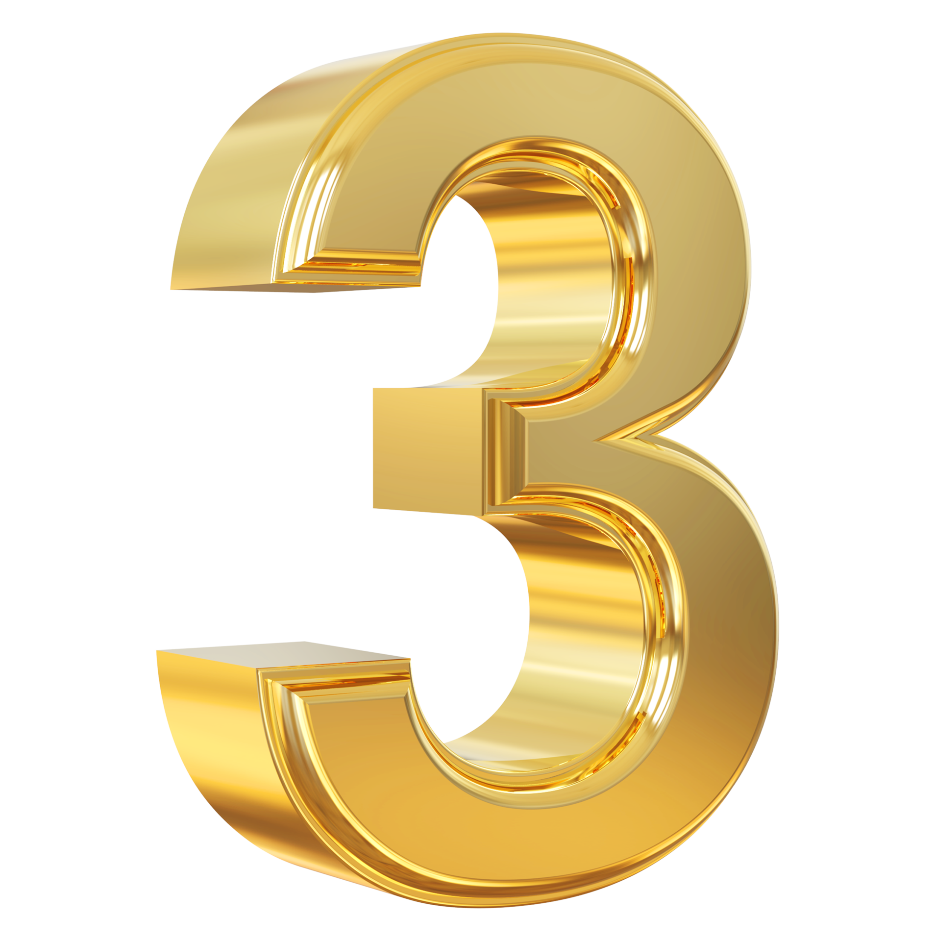 golden number 3 11297442 PNG