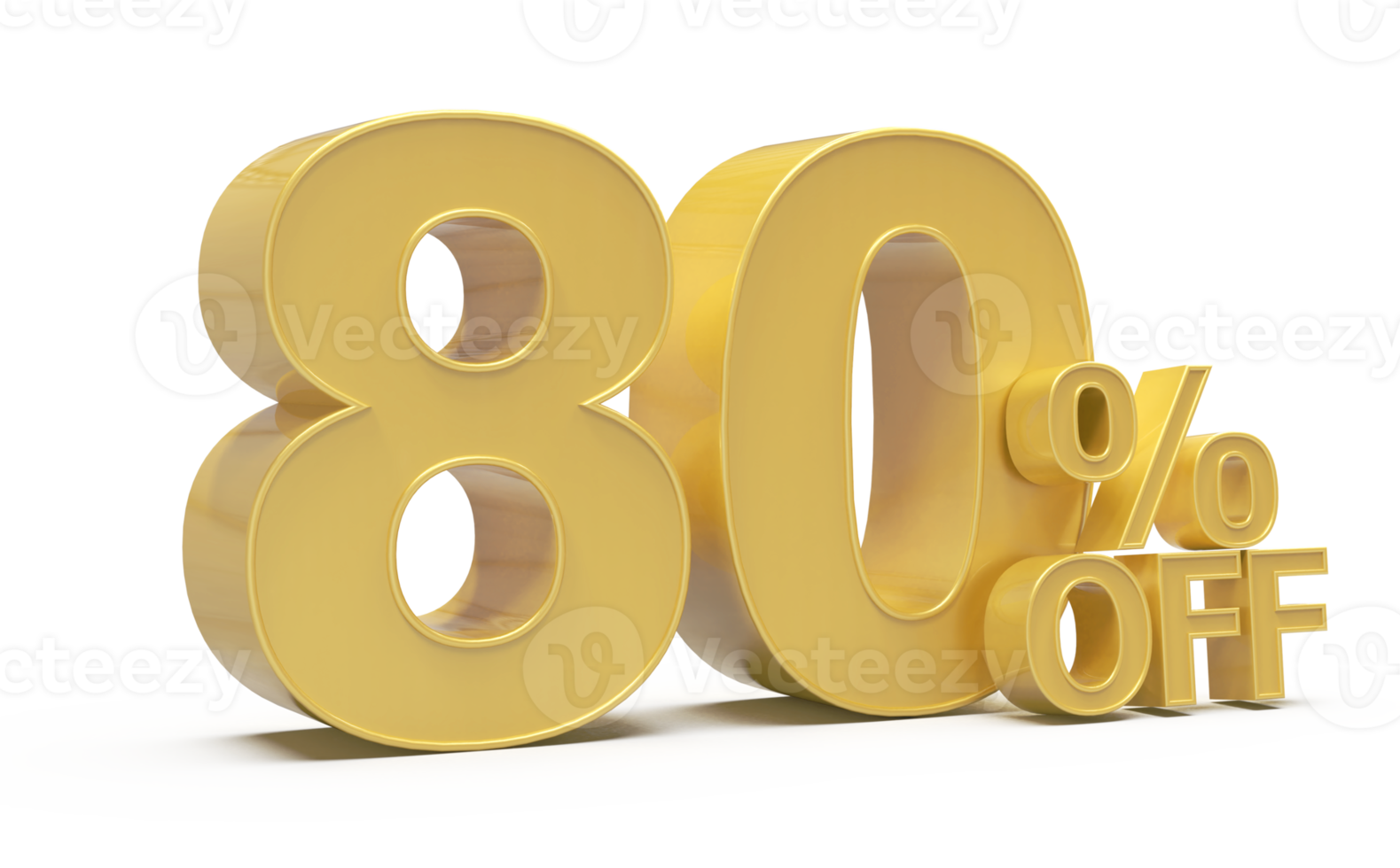 number 80 percent golden luxury png