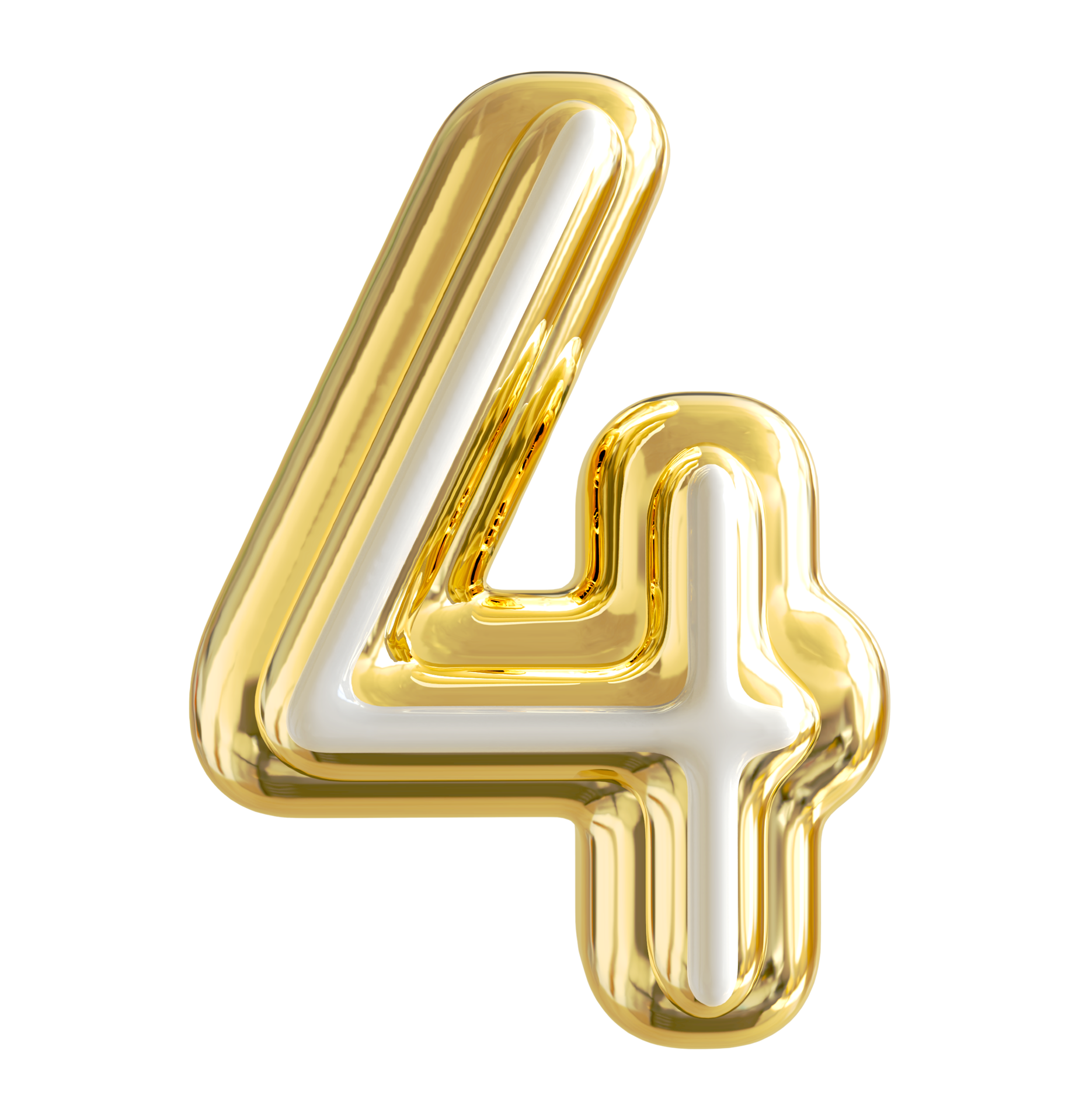 3d number 4 golden 11297490 PNG