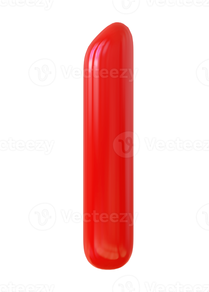 aantal 1 3d rood png