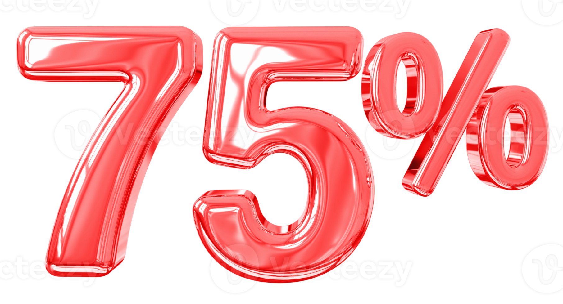 promoção número 75 por cento 3d png