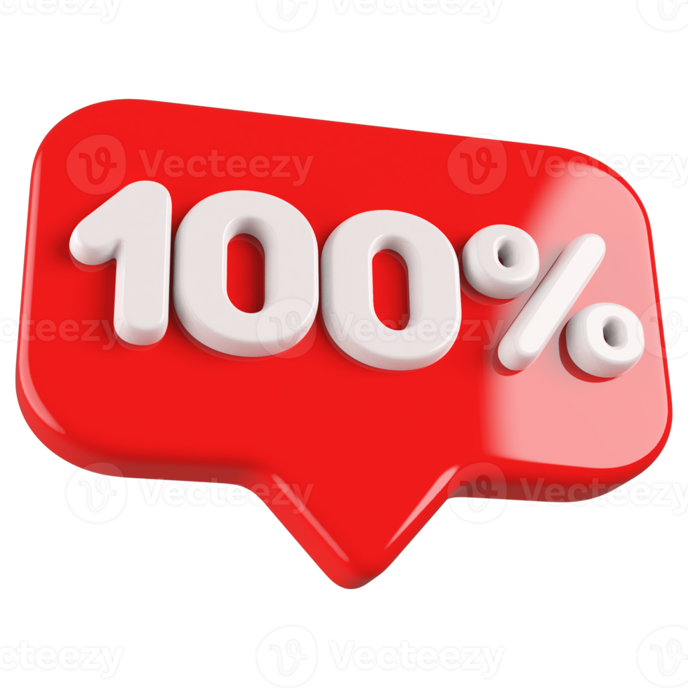 promotion number 100 percent 3d png