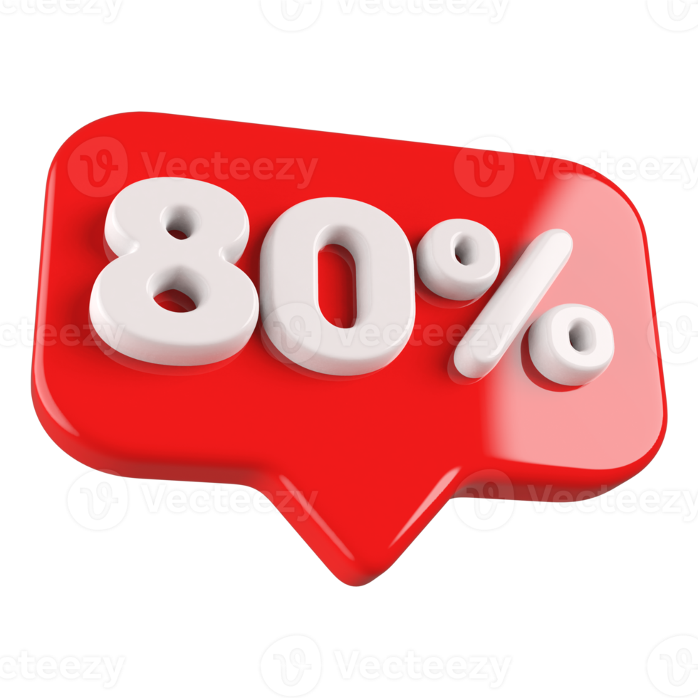 promotion number 80 percent 3d png